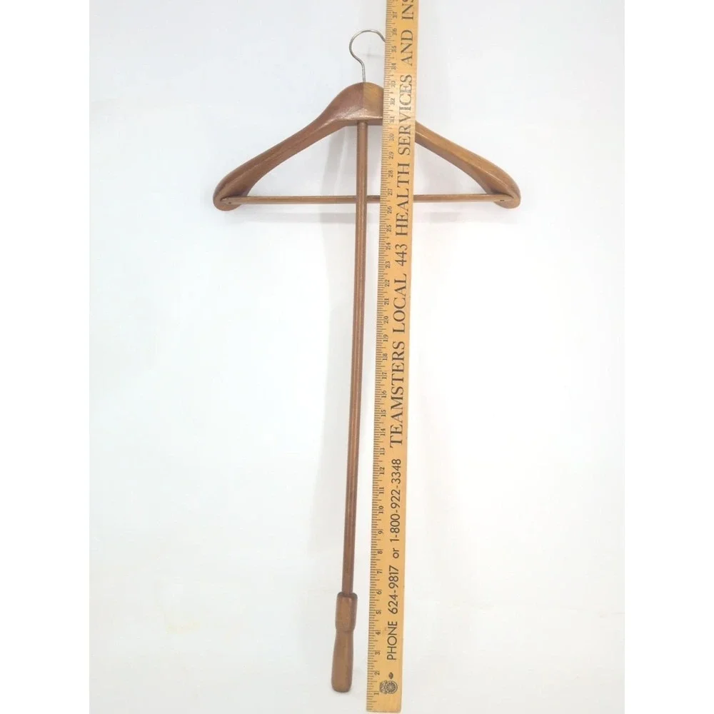 VTG Fitwell Wooden Suit Hanger Detachable Extension Reach Pole RARE  GERMANY